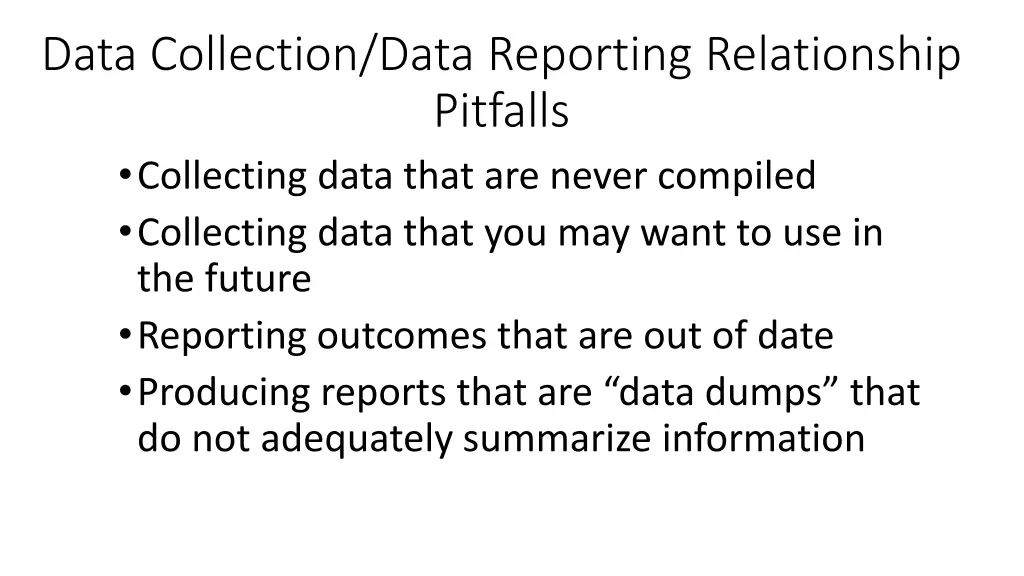 data collection data reporting relationship