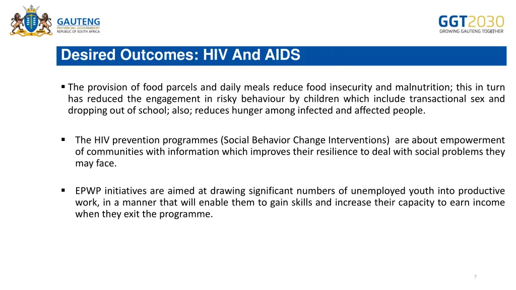 desired outcomes hiv and aids