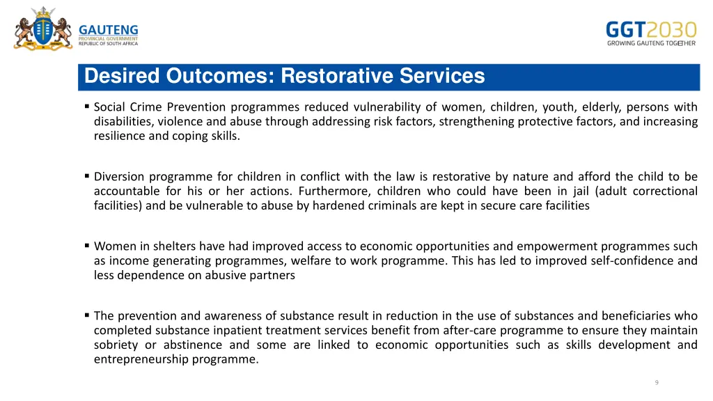 desired outcomes restorative services