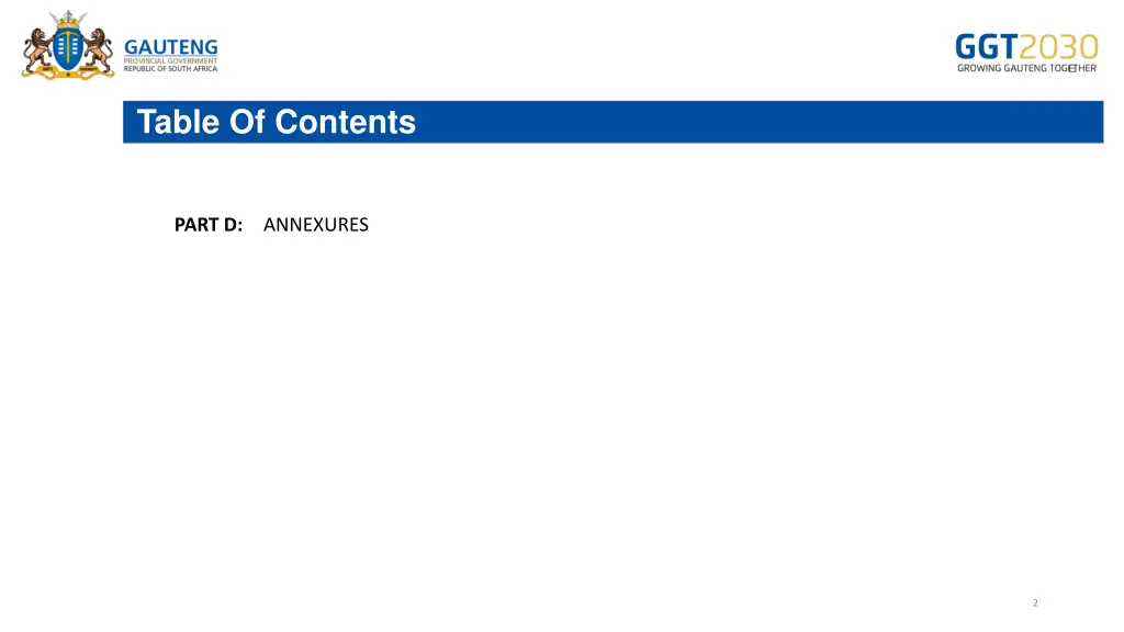 table of contents