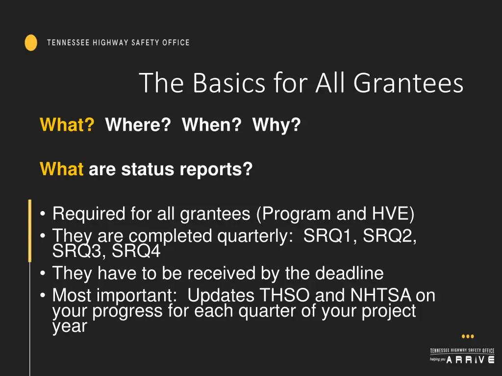 the basics for all grantees 1