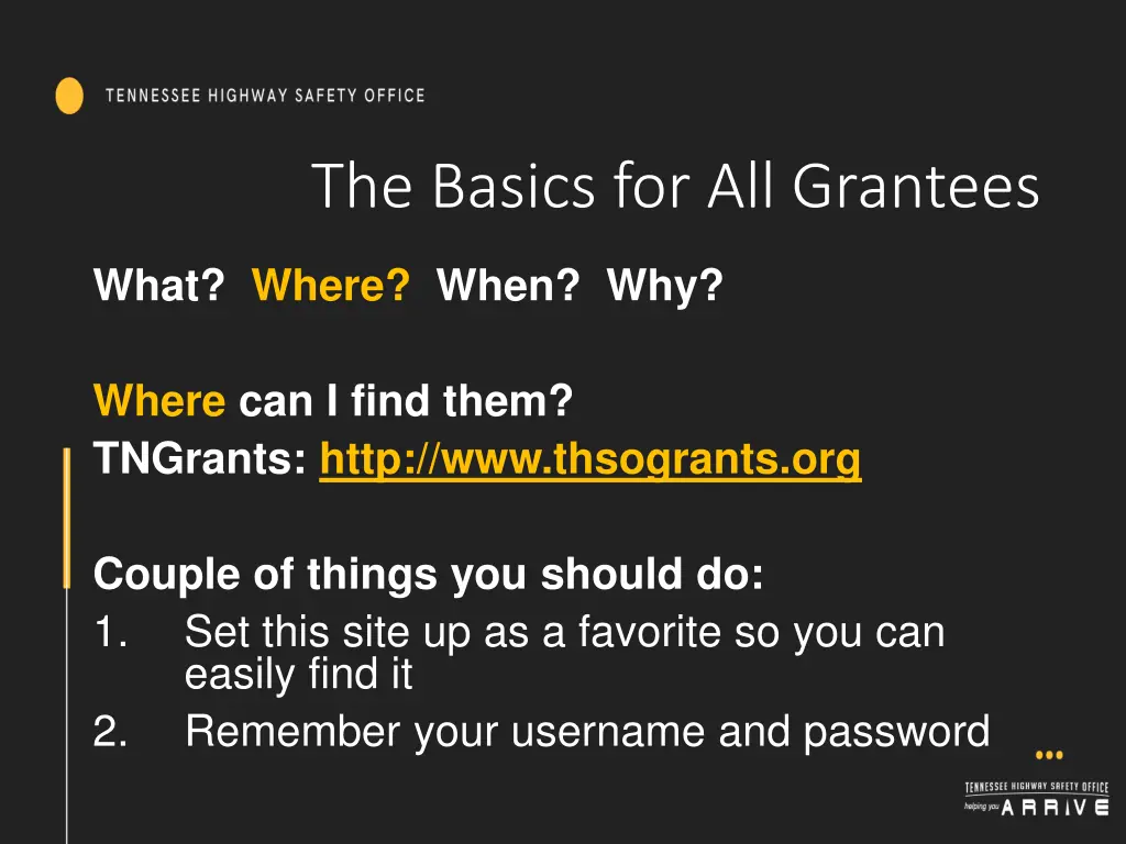 the basics for all grantees 2