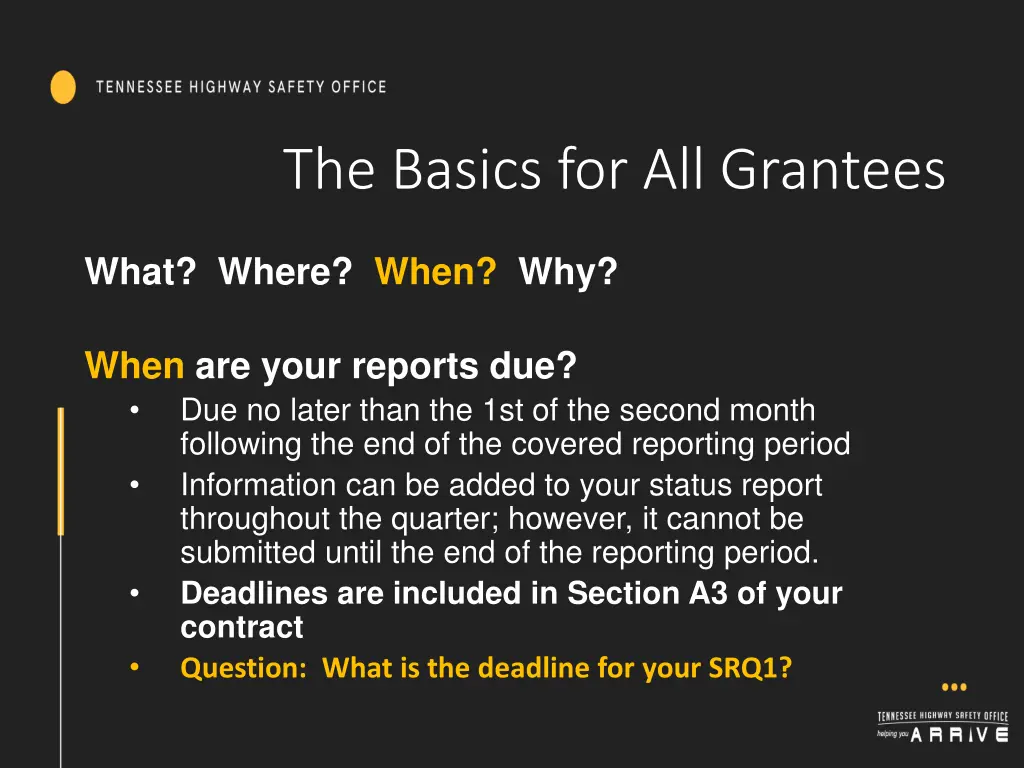 the basics for all grantees 3