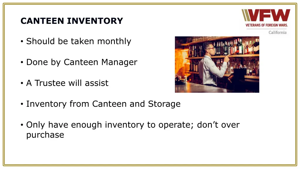 canteen inventory