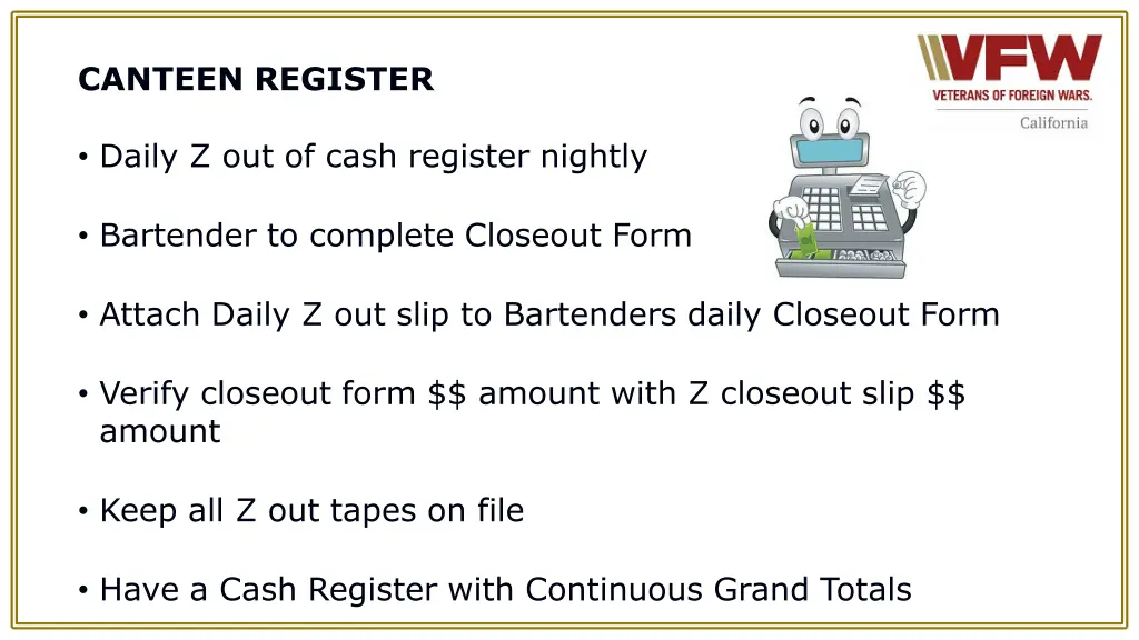 canteen register