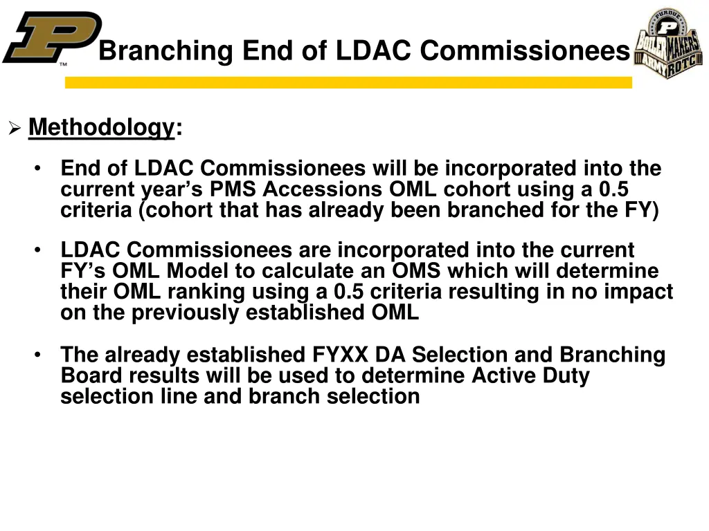 branching end of ldac commissionees