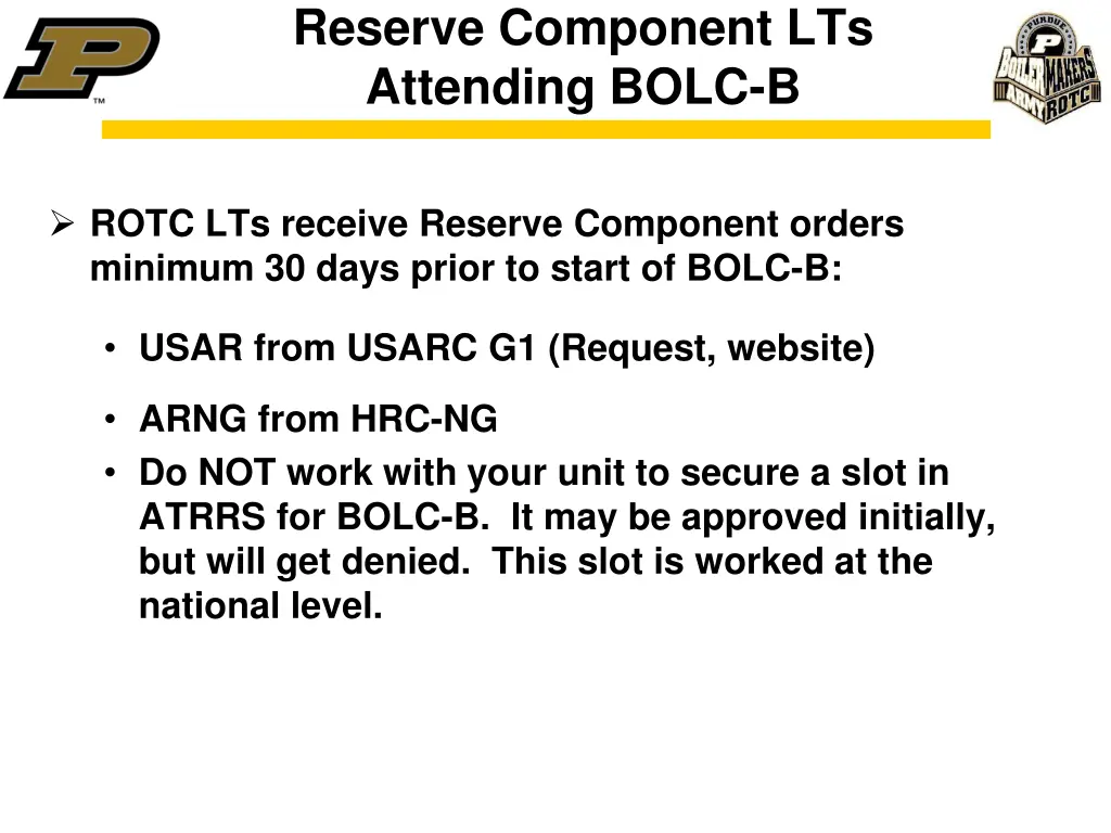 reserve component lts attending bolc b