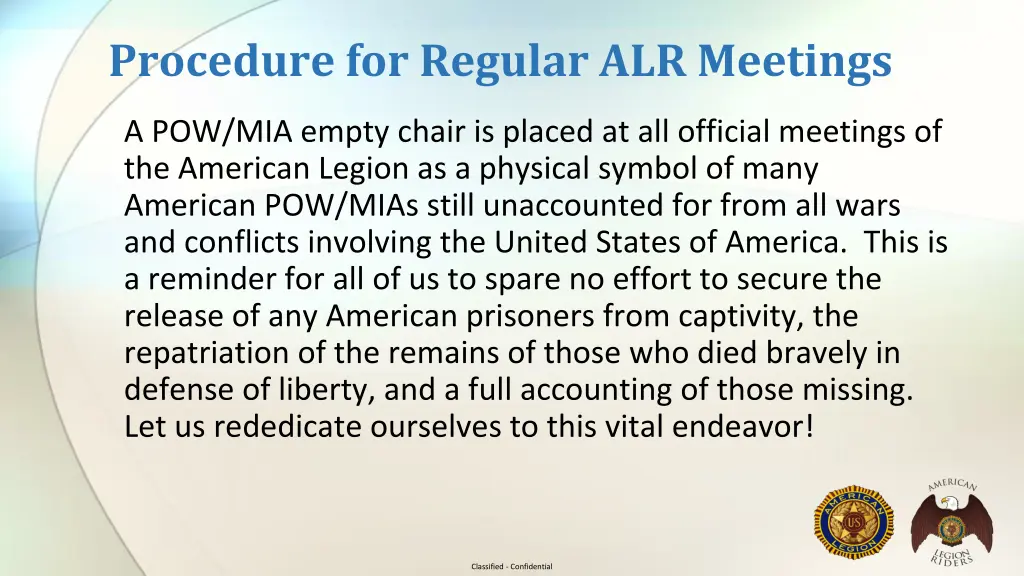 procedure for regular alr meetings 1