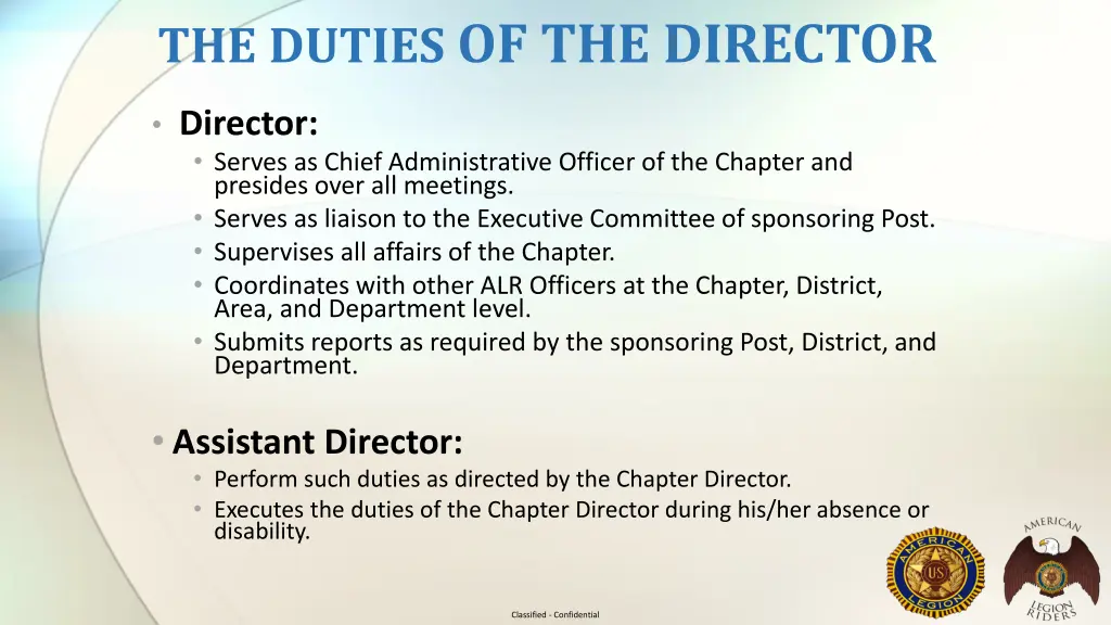 the duties of the director