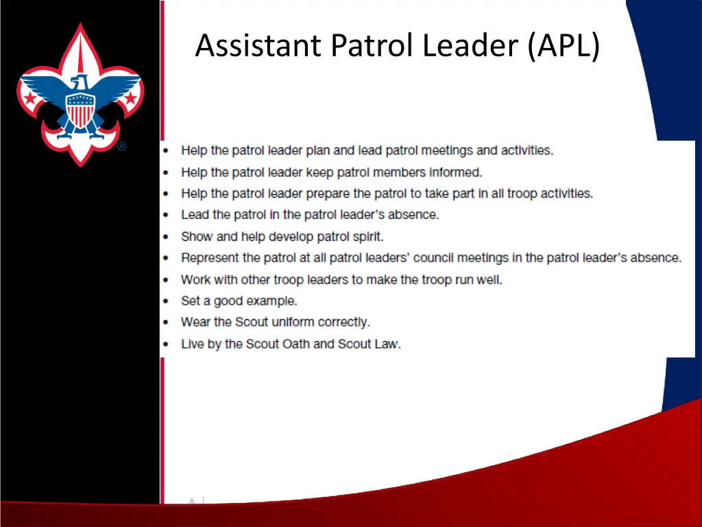 assistant patrol leader apl