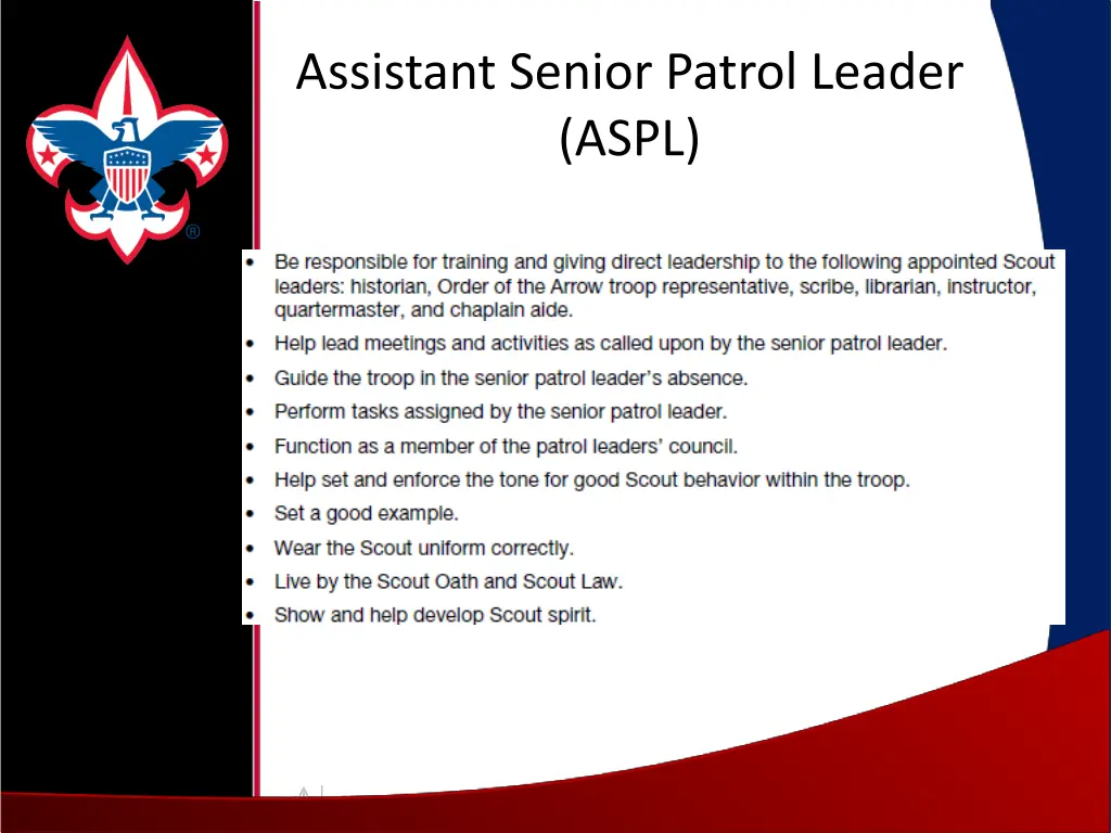 assistant senior patrol leader aspl