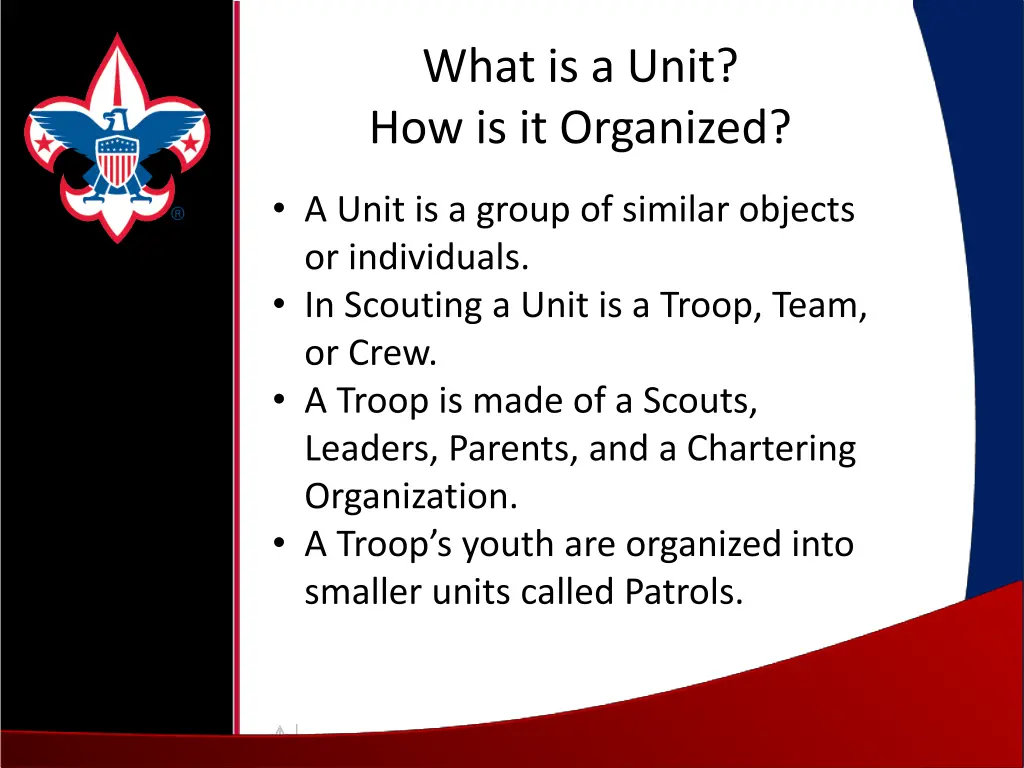 what is a unit how is it organized