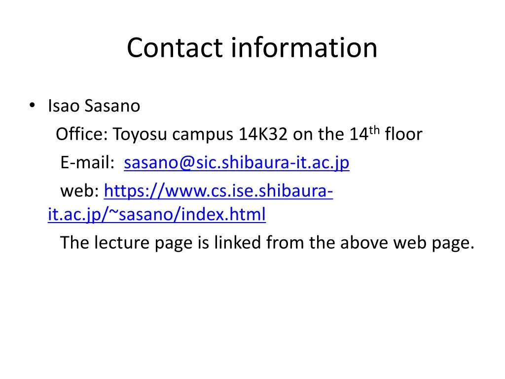 contact information