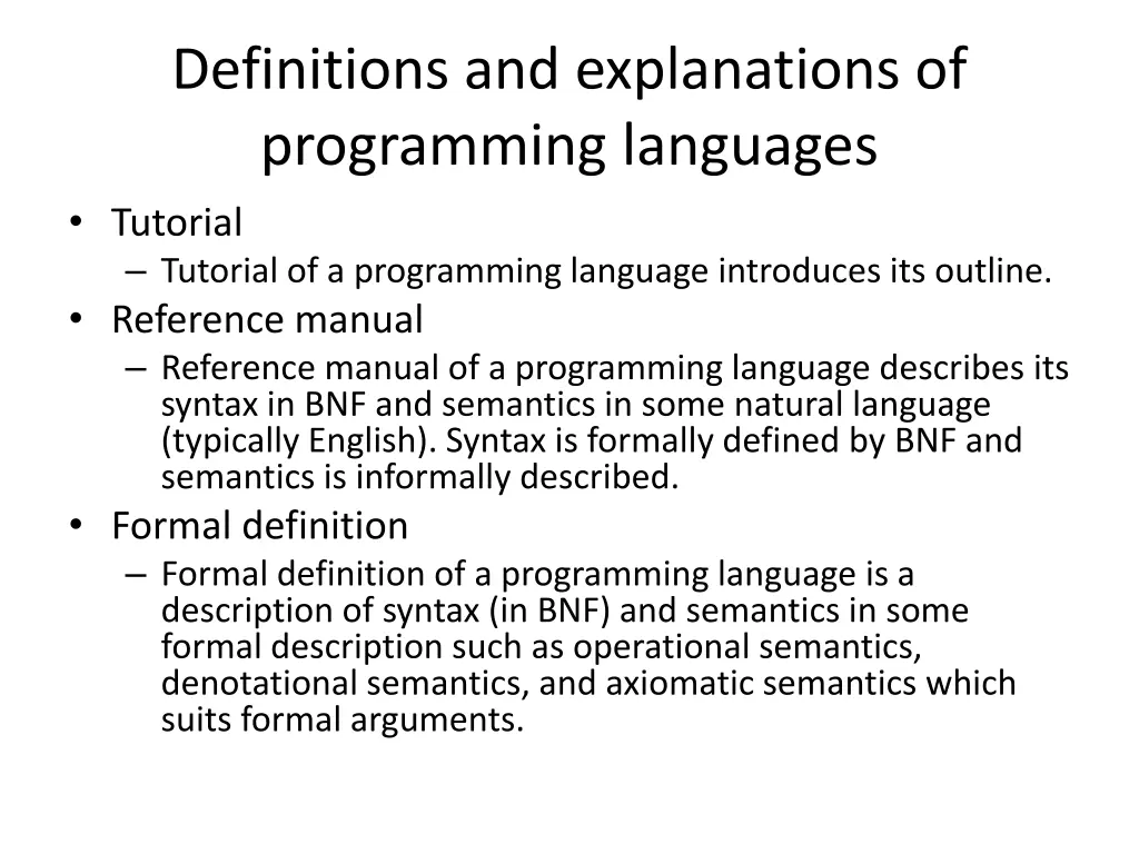 definitions and explanations of programming