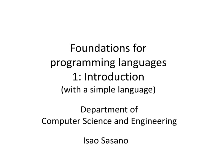 foundations for programming languages