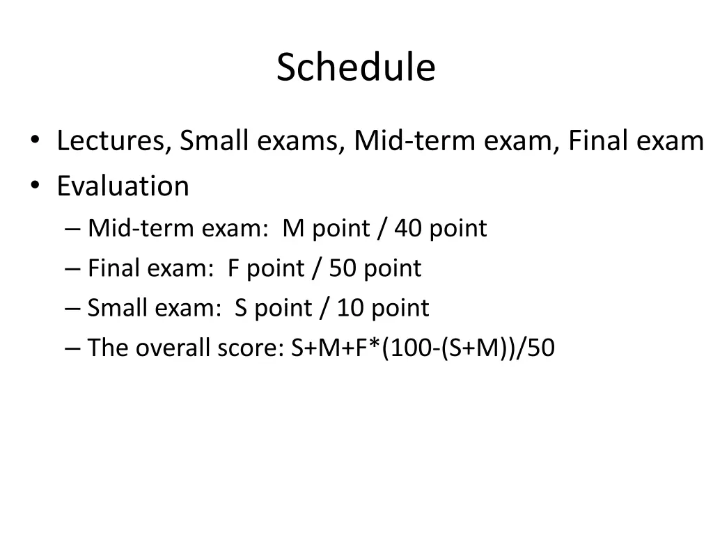 schedule