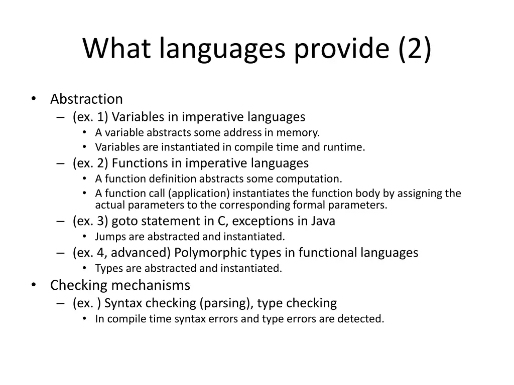 what languages provide 2