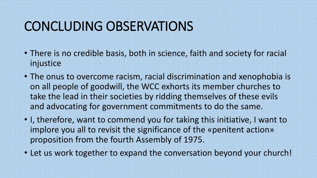 concluding observations concluding observations