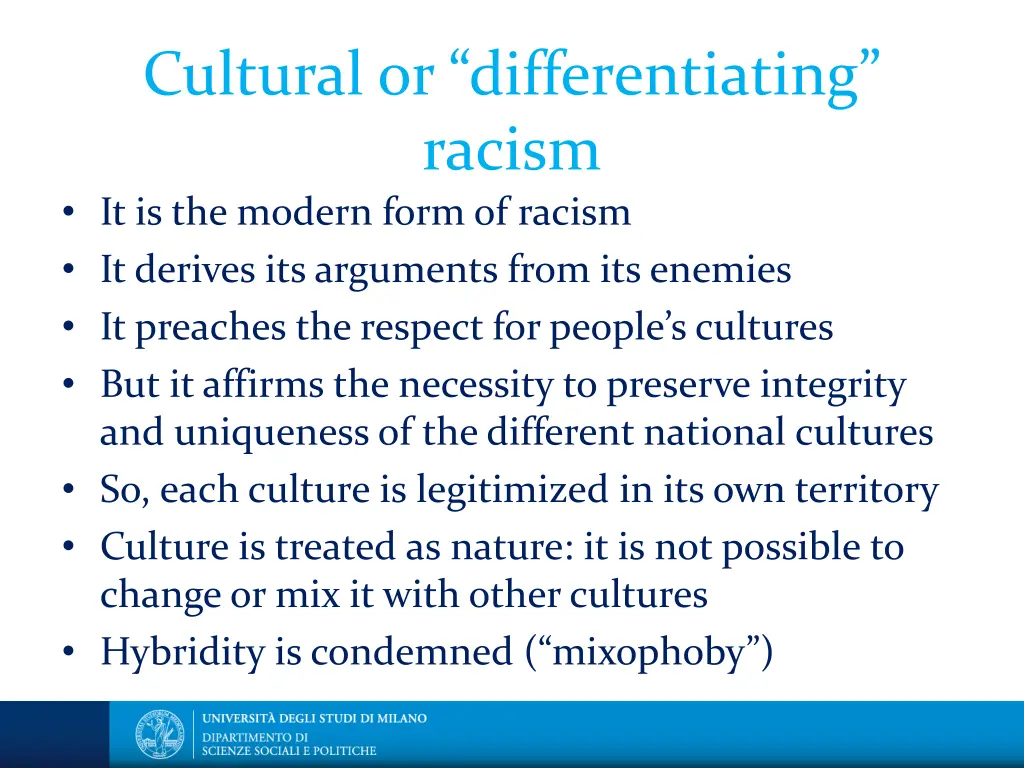 cultural or differentiating racism