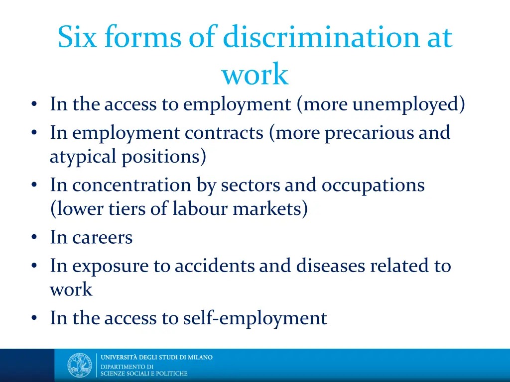 six forms of discrimination at work in the access