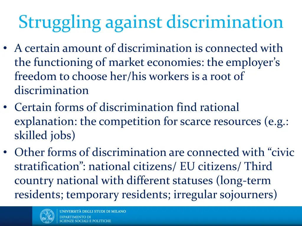 struggling against discrimination