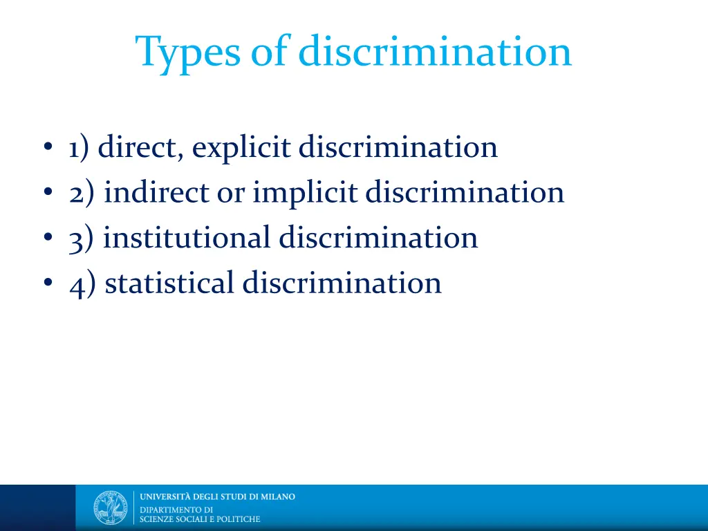 types of discrimination