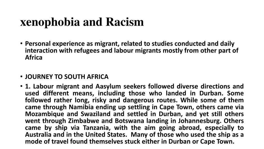 xenophobia and racism