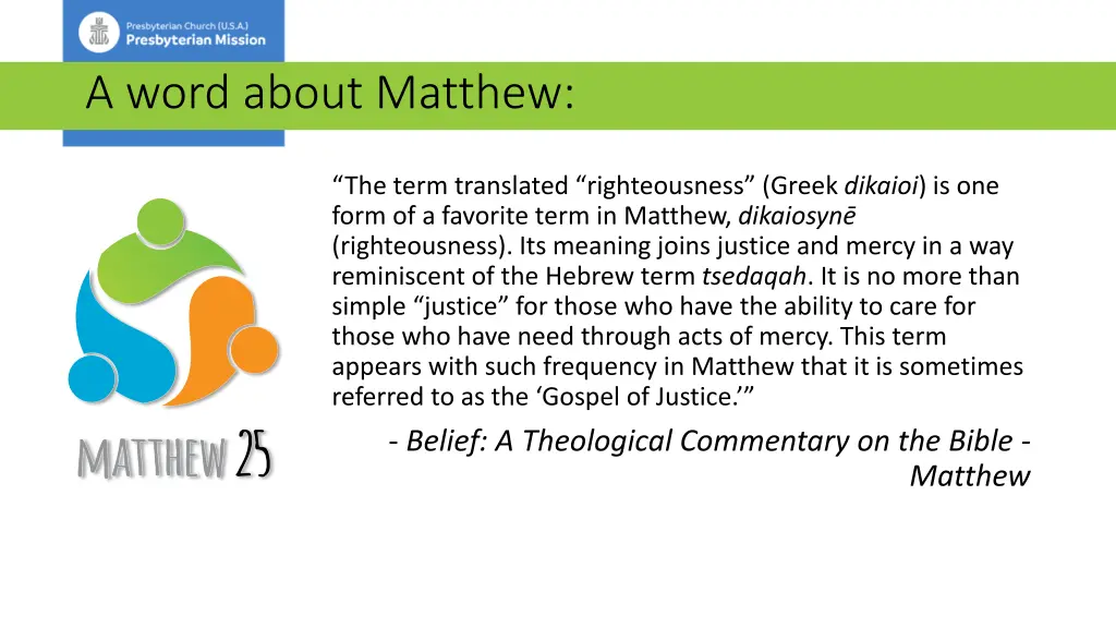 a word about matthew