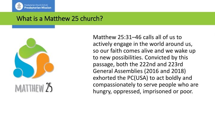 what is a matthew 25 church what is a matthew