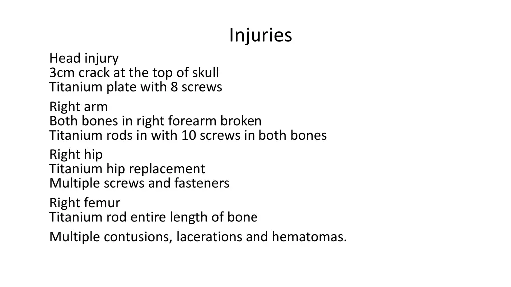 injuries