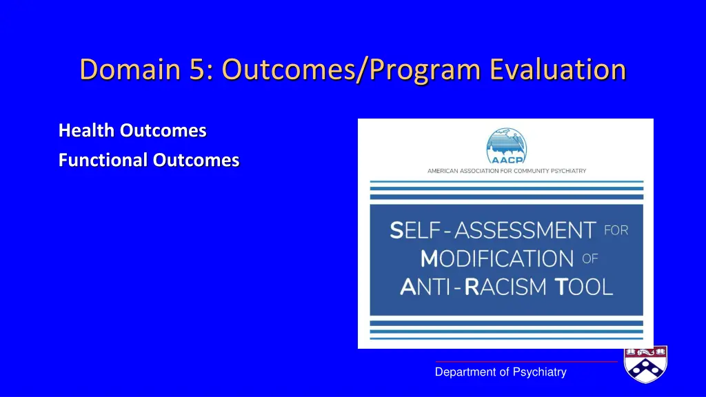 domain 5 outcomes program evaluation