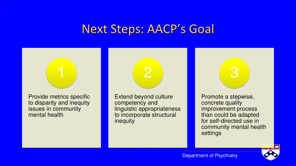 next steps aacp s goal