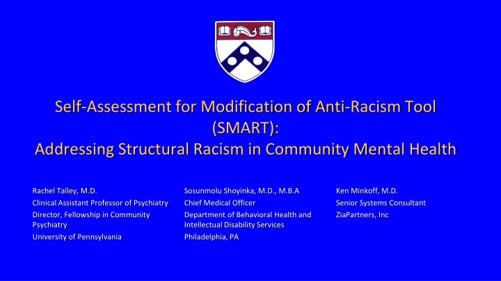 self assessment for modification of anti racism