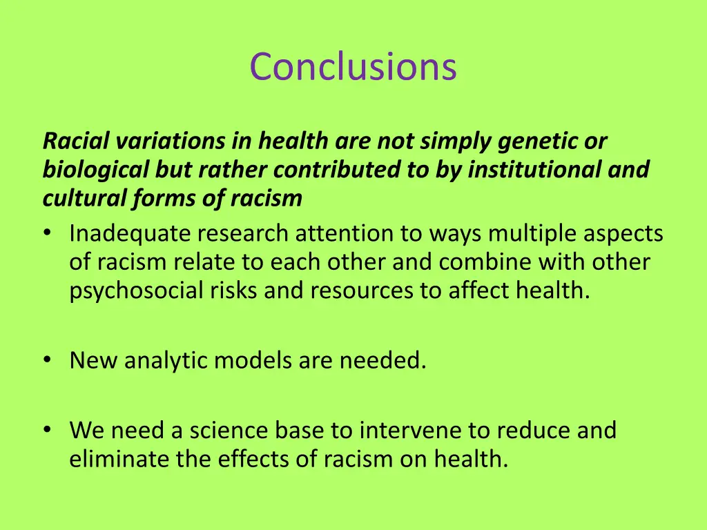 conclusions