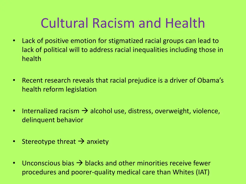 cultural racism and health