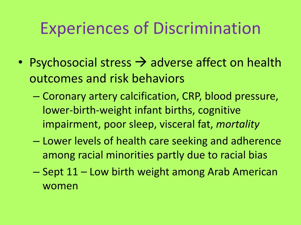 experiences of discrimination