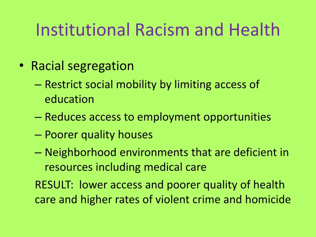 institutional racism and health 1