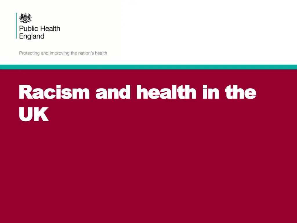 racism and health in the racism and health