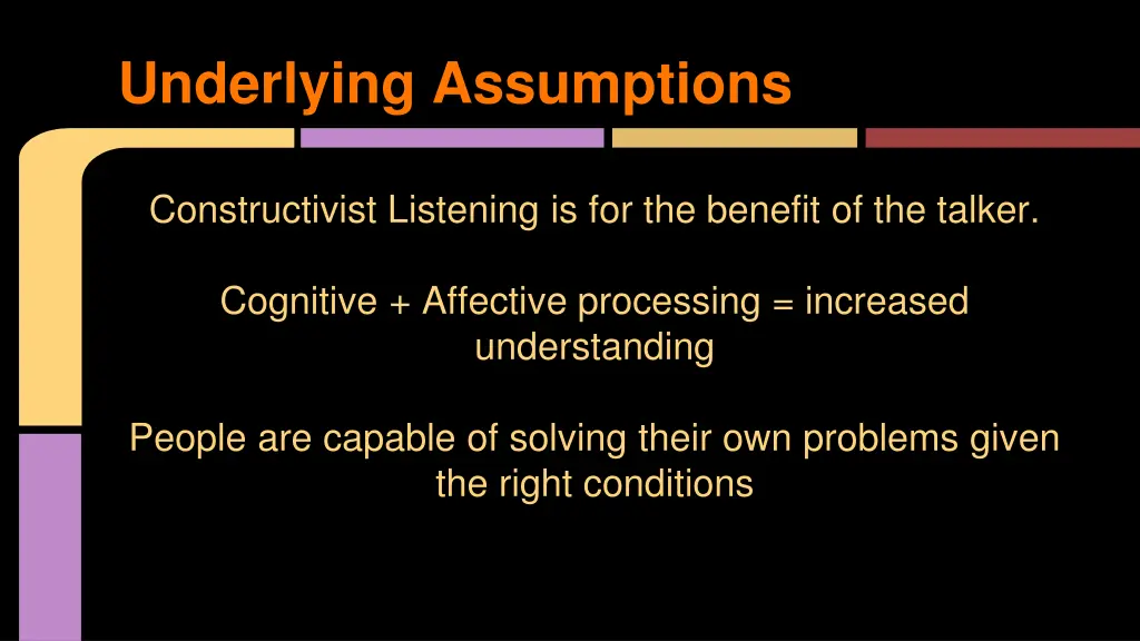 underlying assumptions