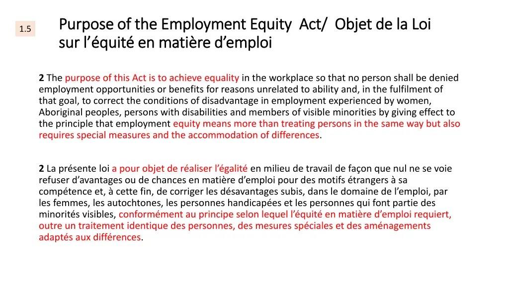 purpose of the employment equity act purpose