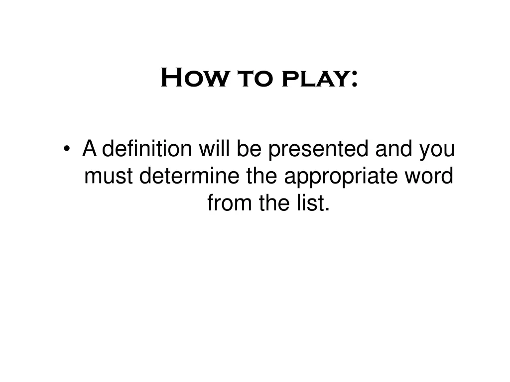 how to play