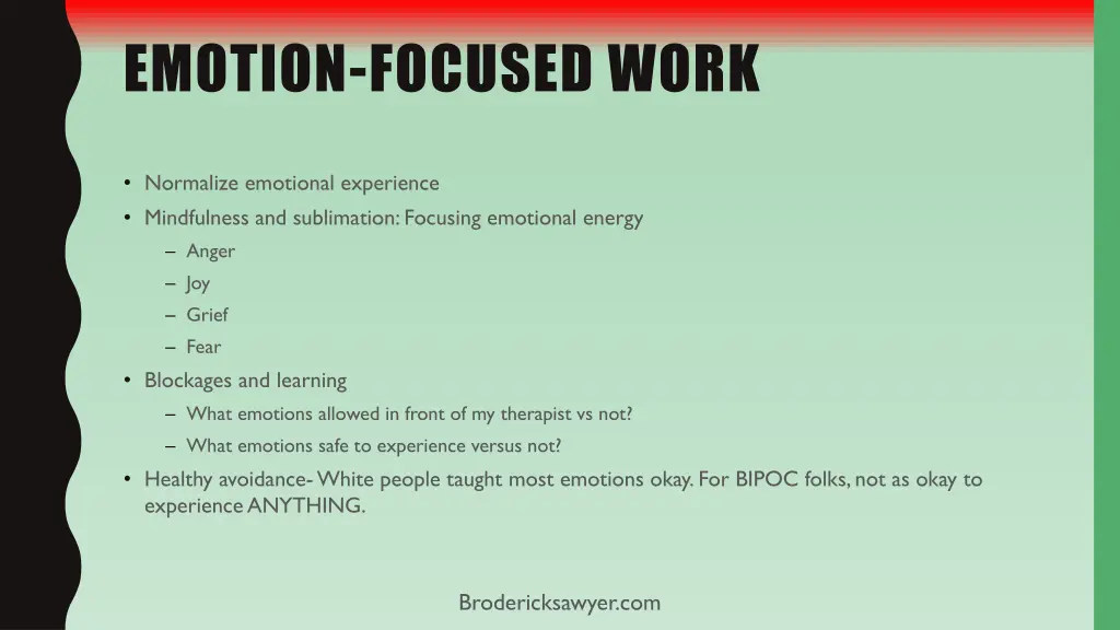 emotion focused work