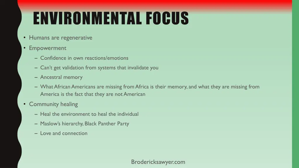 environmental focus