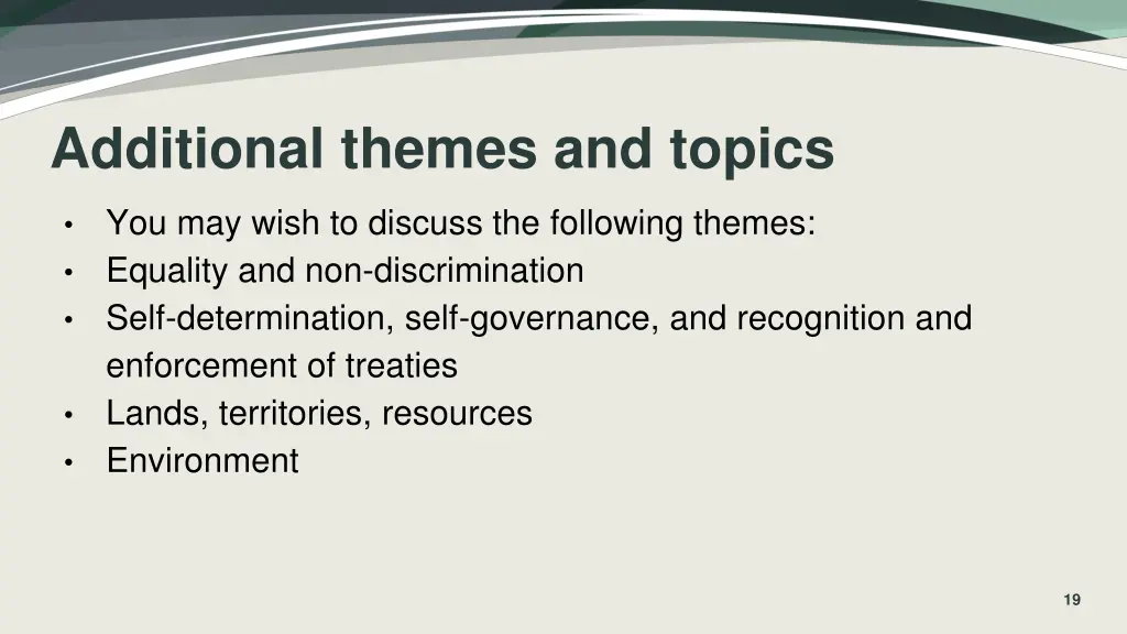 additional themes and topics 1