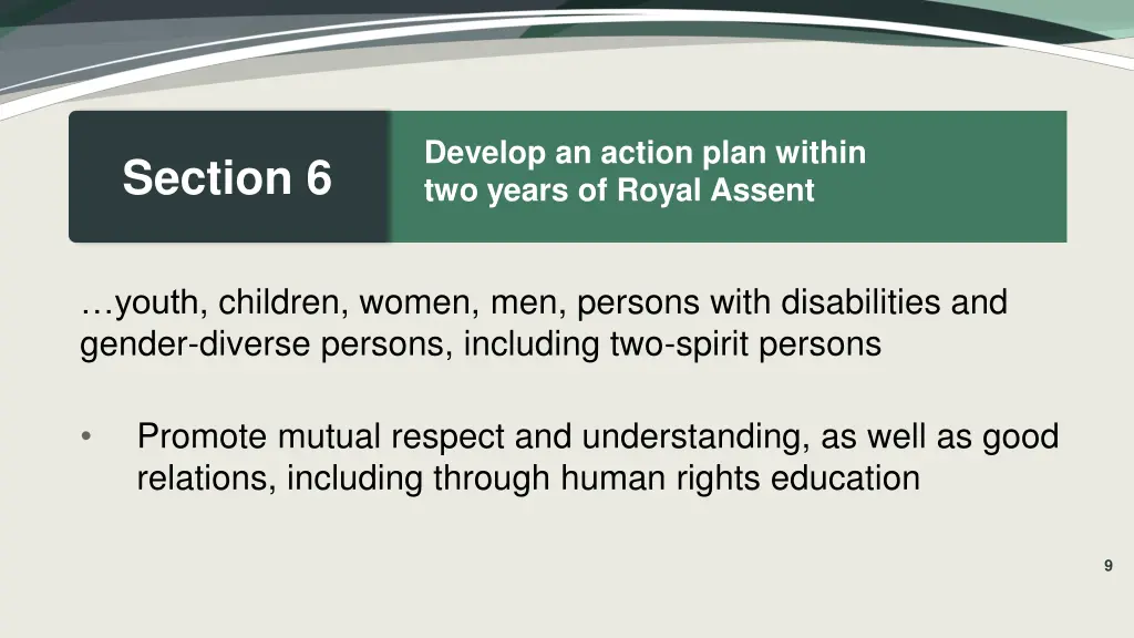 develop an action plan within two years of royal 1