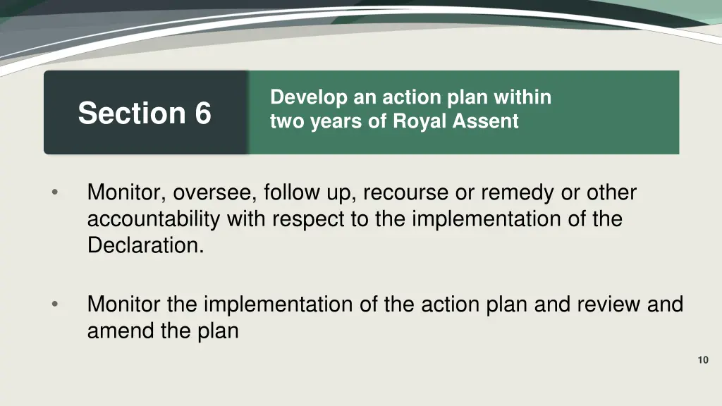 develop an action plan within two years of royal 2