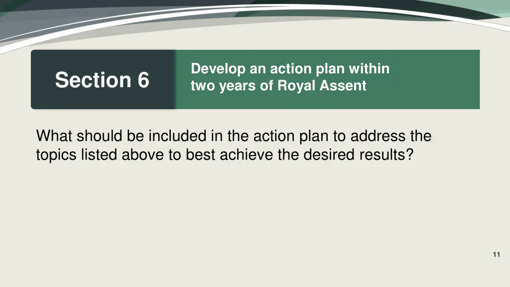 develop an action plan within two years of royal 3