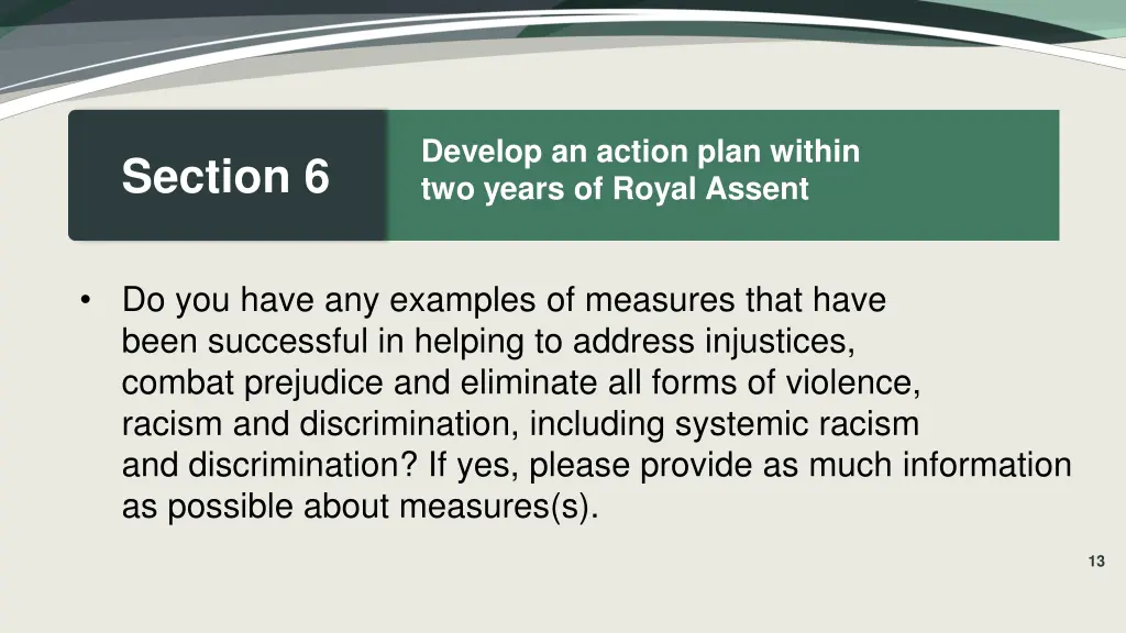 develop an action plan within two years of royal 5