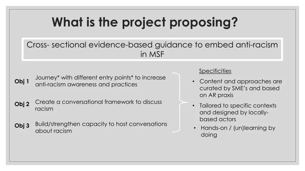 what is the project proposing