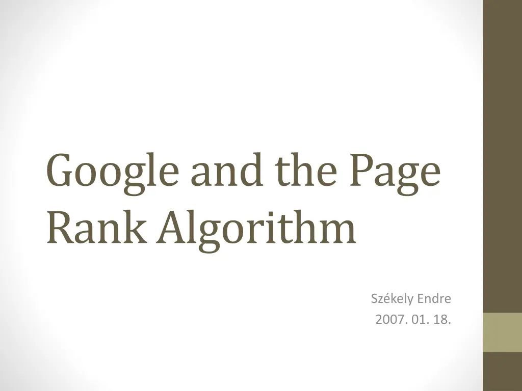 google and the page rank algorithm